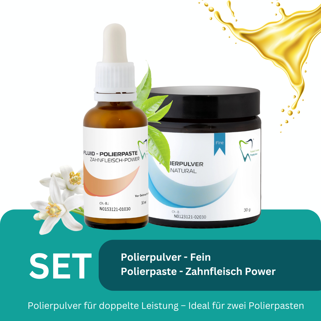 Bio Polierpaste fein Zahnfleisch Power - Fluid und Polierpulver