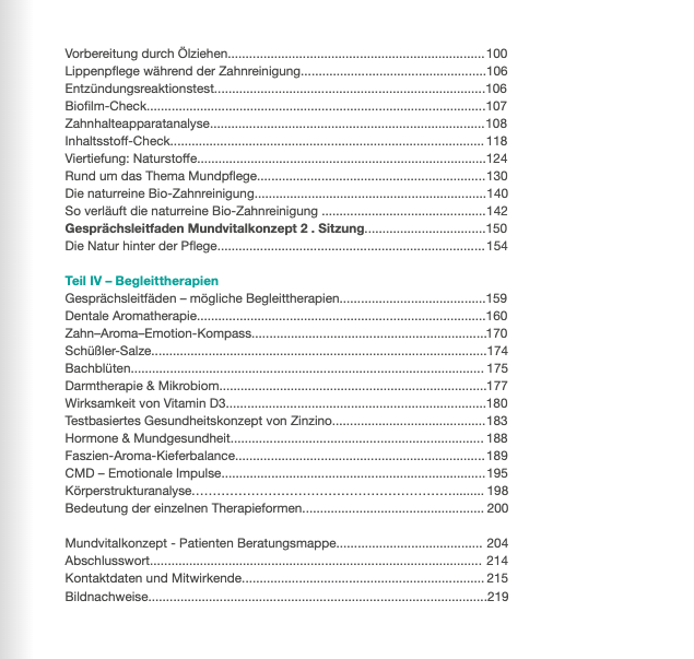 Handbuch: Von der Zahnreinigung  bis zu den Mundvitalkonzepten